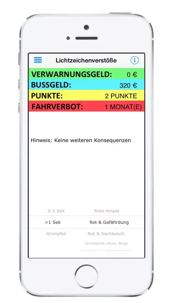 Capturas de pantalla de Bußgeldrechner - Ampel-Verstöße Rechner Gratis