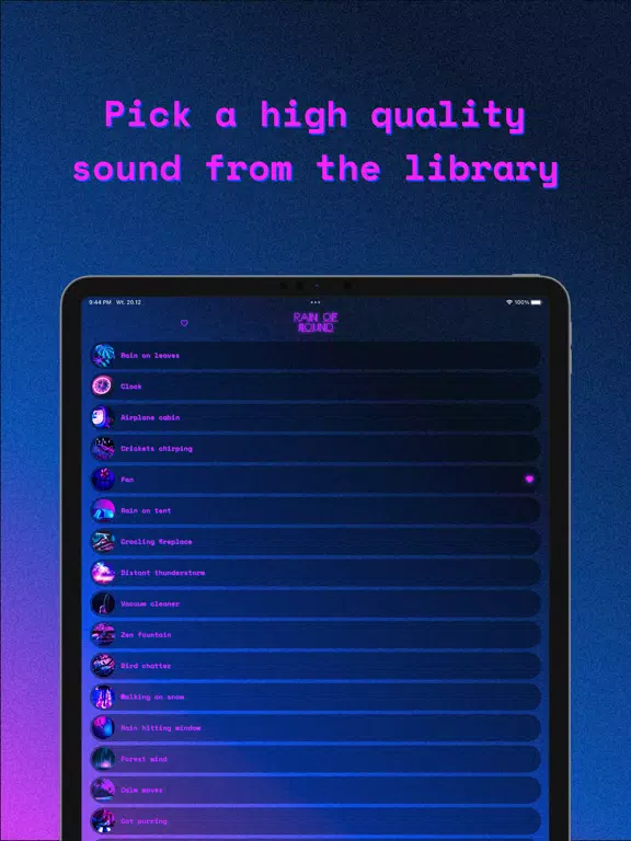Rain of sound - sleep noise iPad  Ekran Görüntüleri