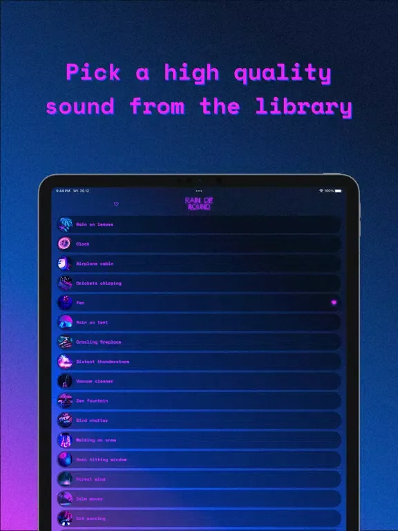 Rain of sound - sleep noise iPad 应用截图