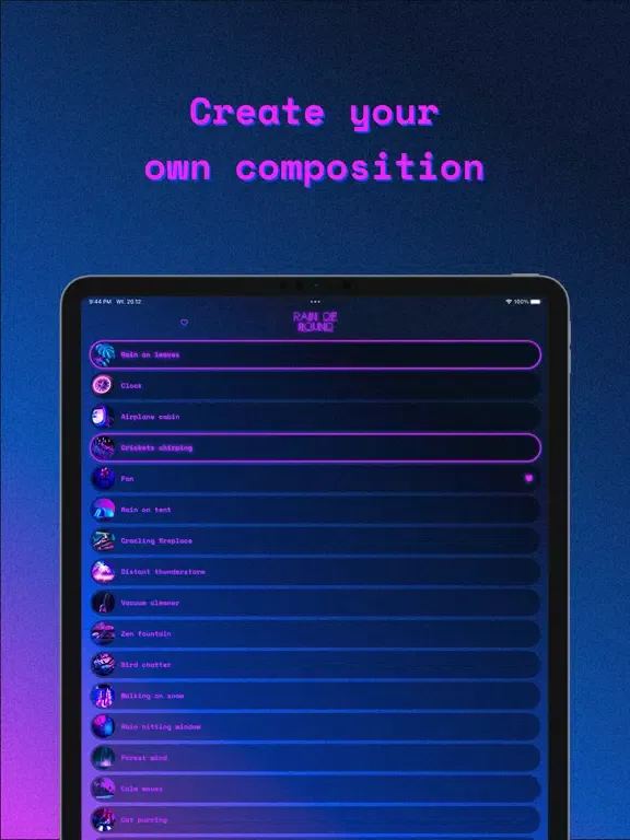 Rain of sound - sleep noise iPad 应用截图