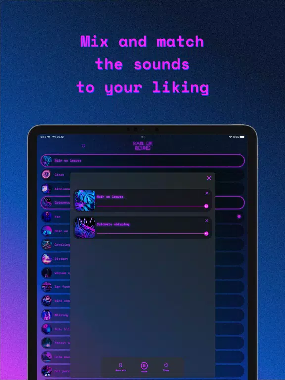Rain of sound - sleep noise iPad  Ekran Görüntüleri