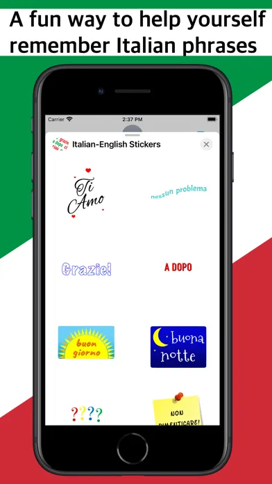 Скриншоты Italian-English Stickers