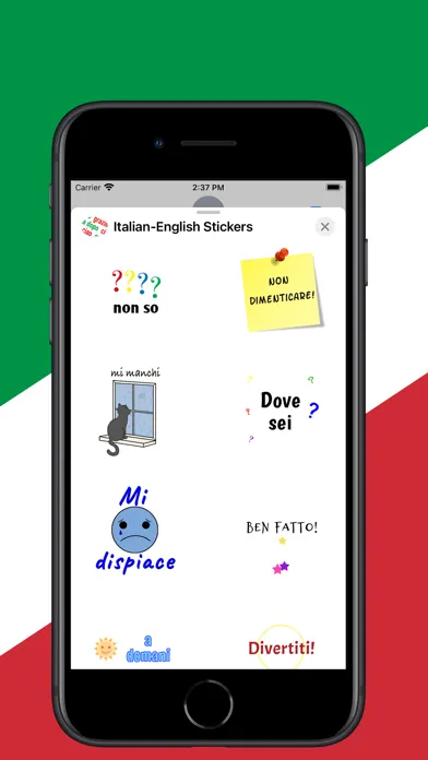 Скриншоты Italian-English Stickers