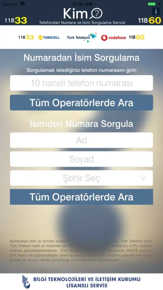 Kim O - Numara,İsim Sor應用截圖