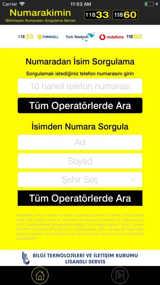 Numara Kimin - Numara Sorgula Ekran Görüntüleri