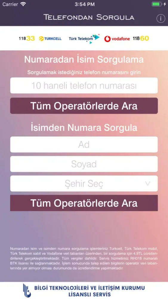 Capturas de pantalla de Telefondan Sorgula–Arayan Kim?