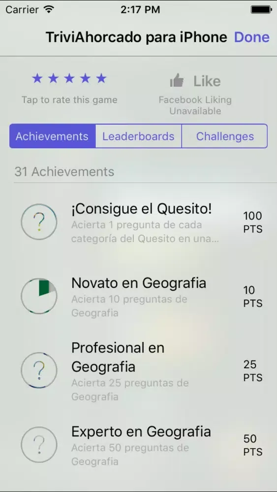 Capturas de pantalla de TriviAhorcado para iPhone