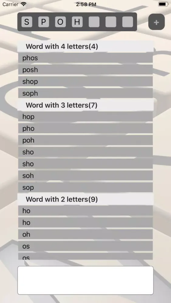And words Screenshots