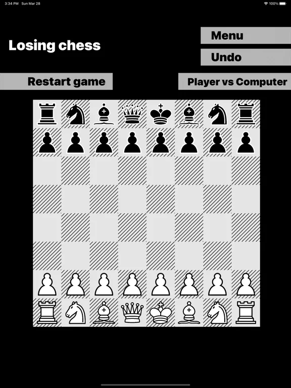 Tangkapan layar Losing chess iPad 