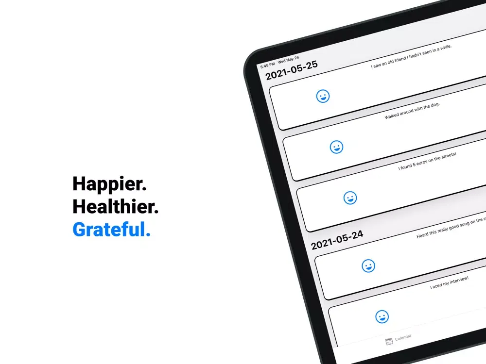 3 good things: a gratitude log iPad  スクリーンショット