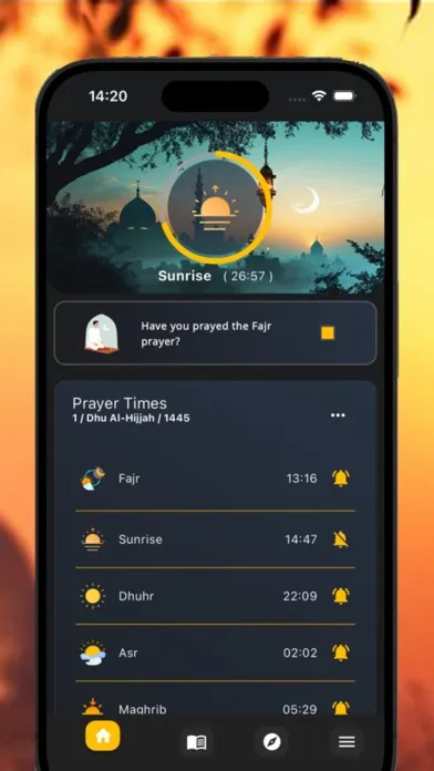 Tangkapan layar Prayer Times - Jannah