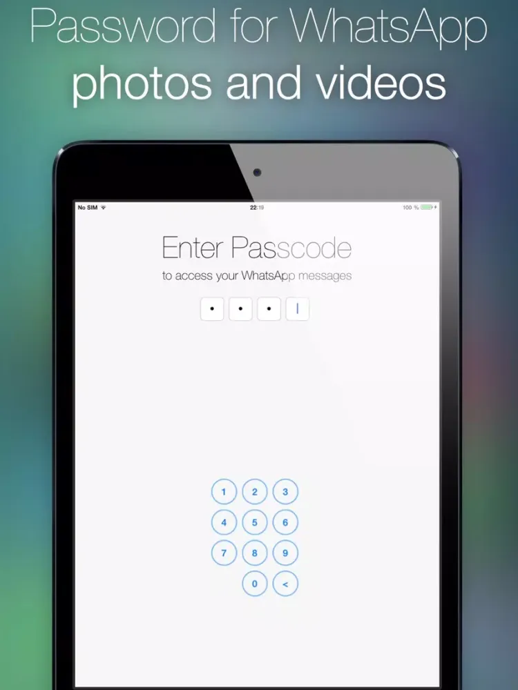 Password for WhatsApp Photos & Videos iPad  Screenshots