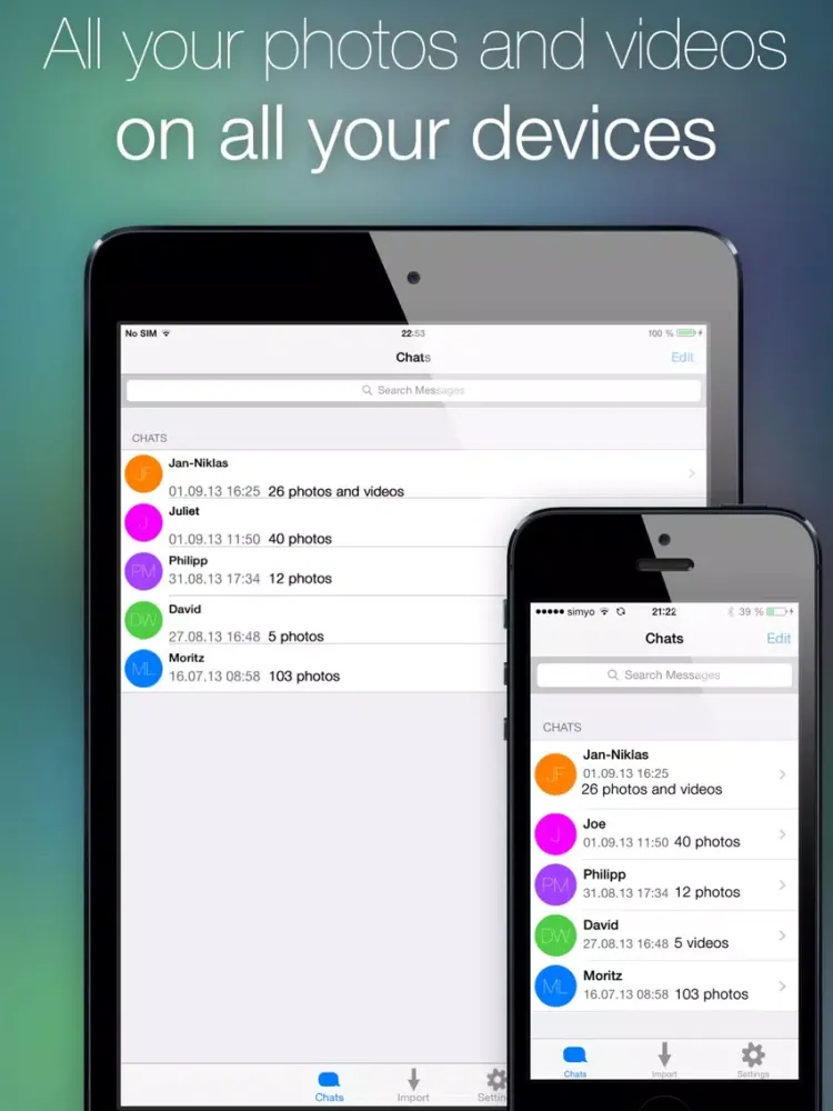 Password for WhatsApp Photos & Videos iPad  Screenshots