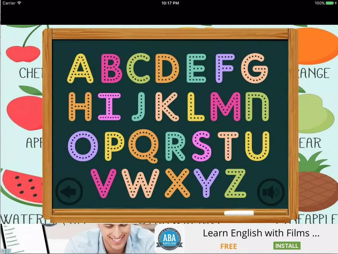 Fruit English Alphabet ABC Kids Writing Learn Easy iPad  سکرین شاٹس