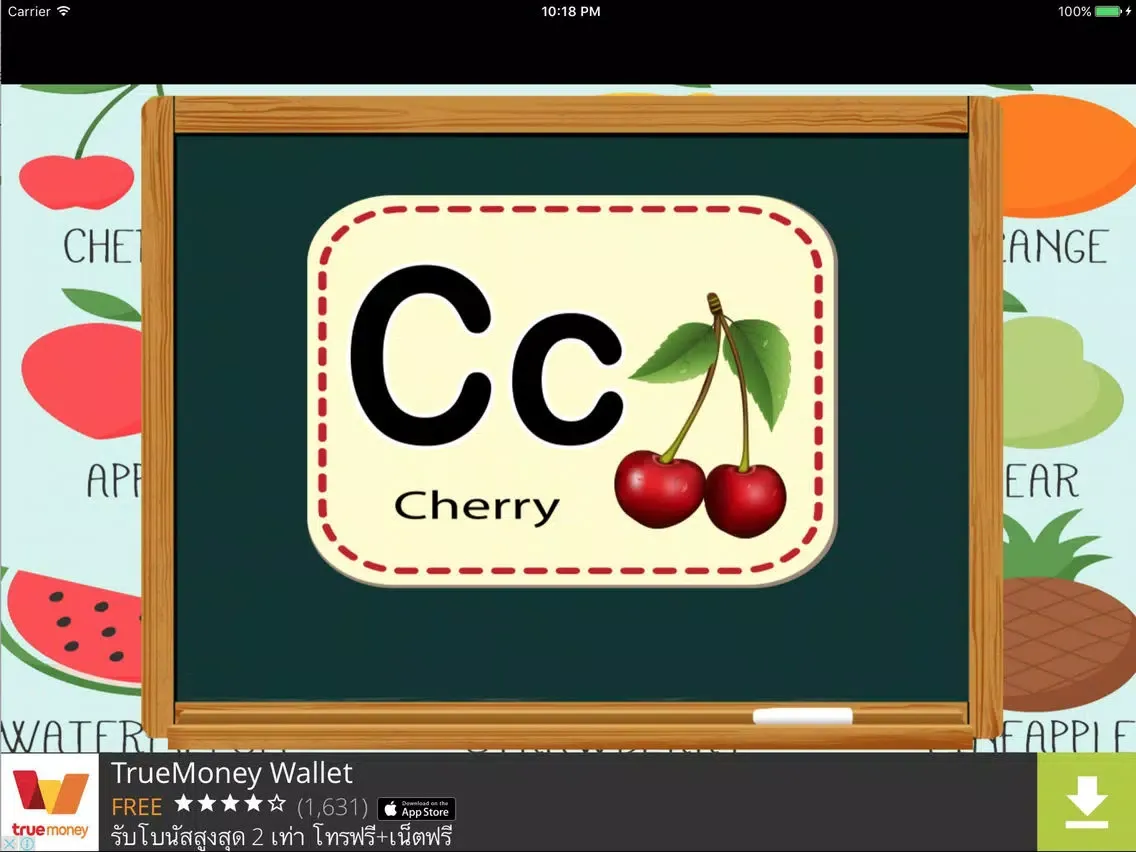 Fruit English Alphabet ABC Kids Writing Learn Easy iPad  سکرین شاٹس