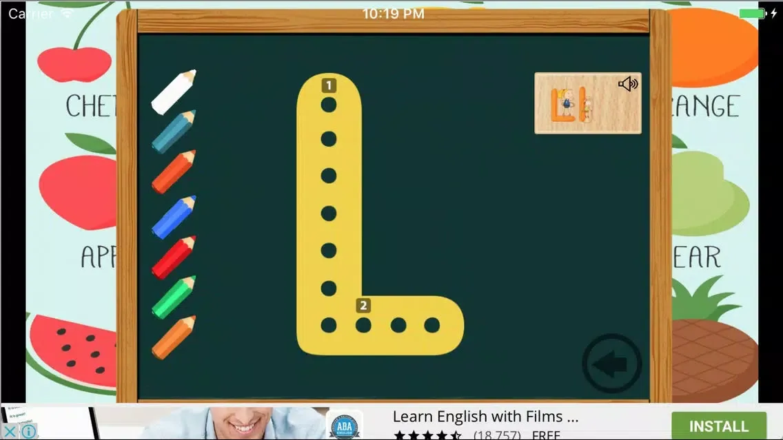 Fruit English Alphabet ABC Kids Writing Learn Easy سکرین شاٹس