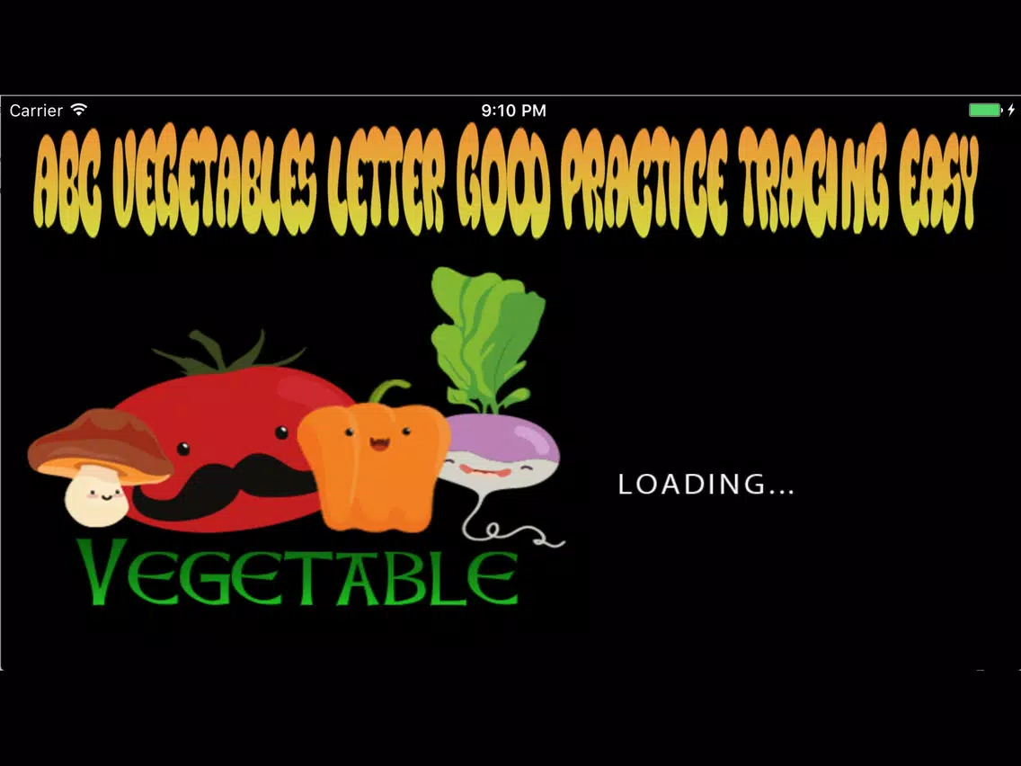 Ảnh chụp màn hình của ABC Vegetables Letter Good Practice Tracing Easy iPad 