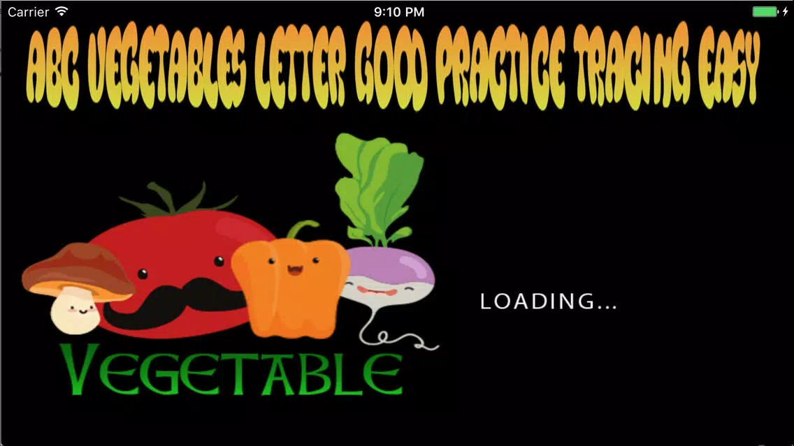 Ảnh chụp màn hình của ABC Vegetables Letter Good Practice Tracing Easy