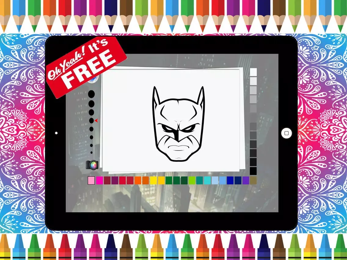 Coloring Book For Batman Free Games Kids Paint iPad  Screenshots