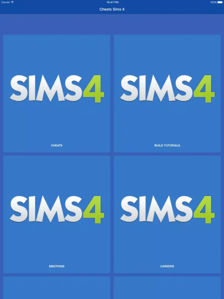 Screenshot di Cheats for Sims 4 (Cheat codes & Guides) iPad 