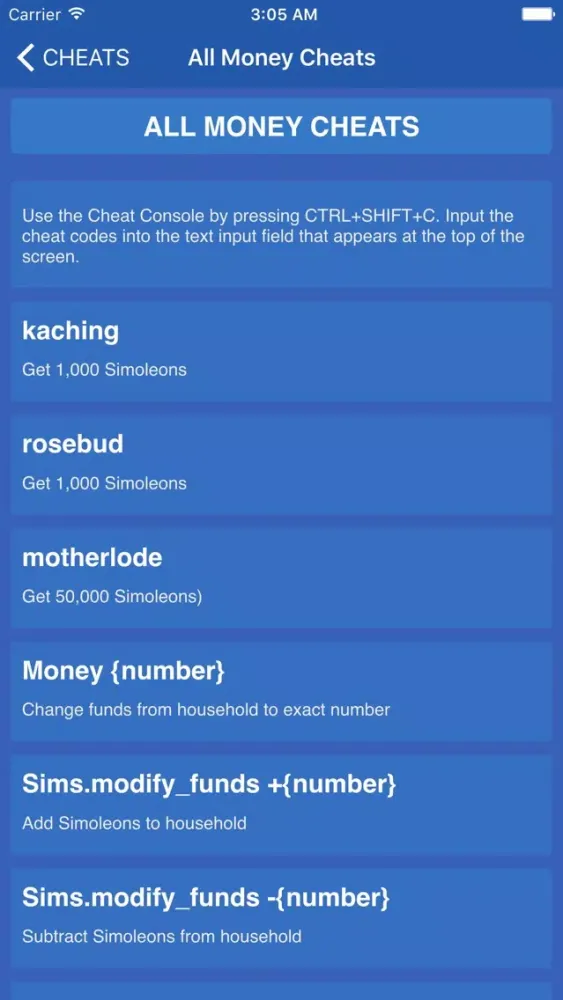Screenshot di Cheats for Sims 4 (Cheat codes & Guides)