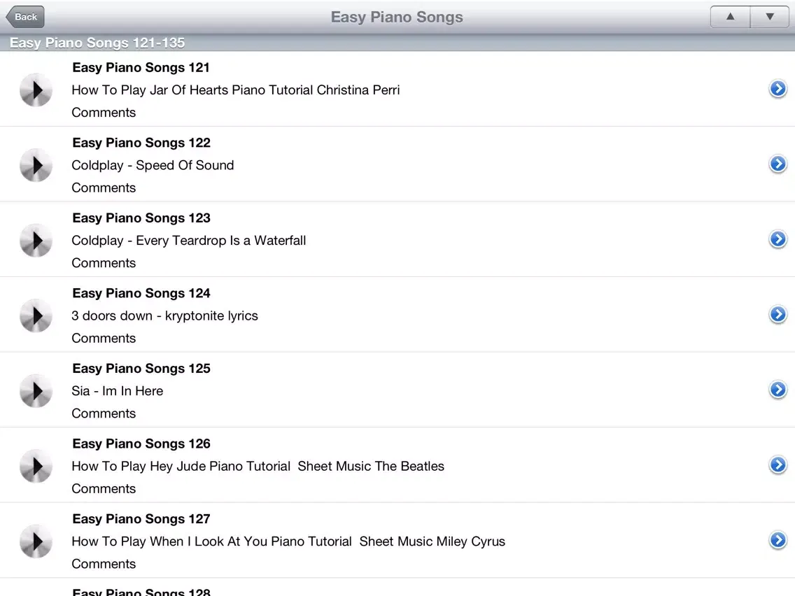 Capturas de pantalla de Easy To Play Piano Songs iPad 