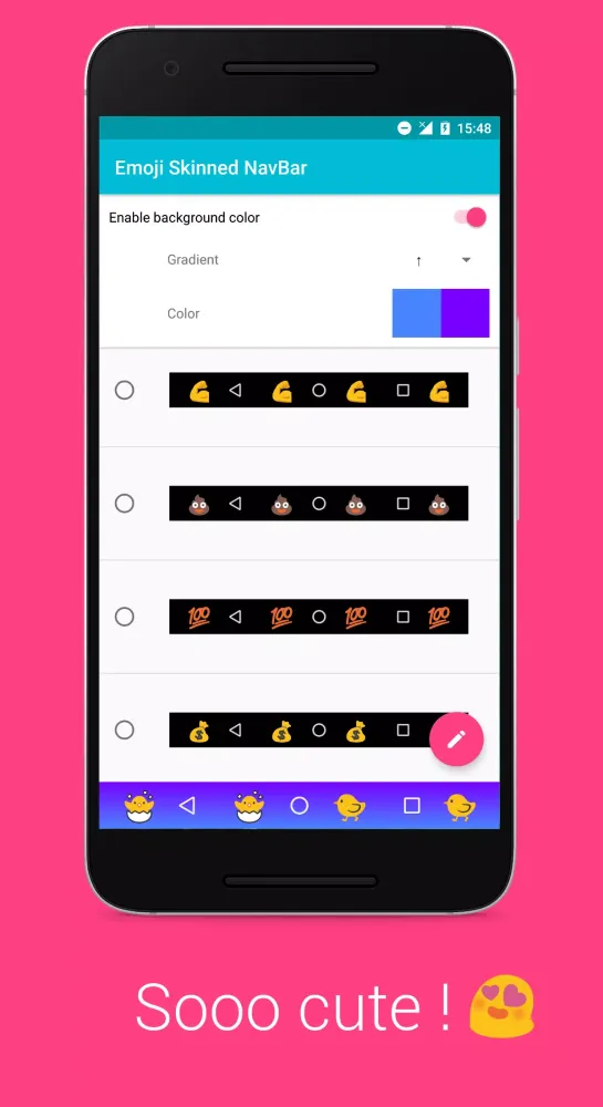 Capturas de pantalla de Emoji Color NavBar