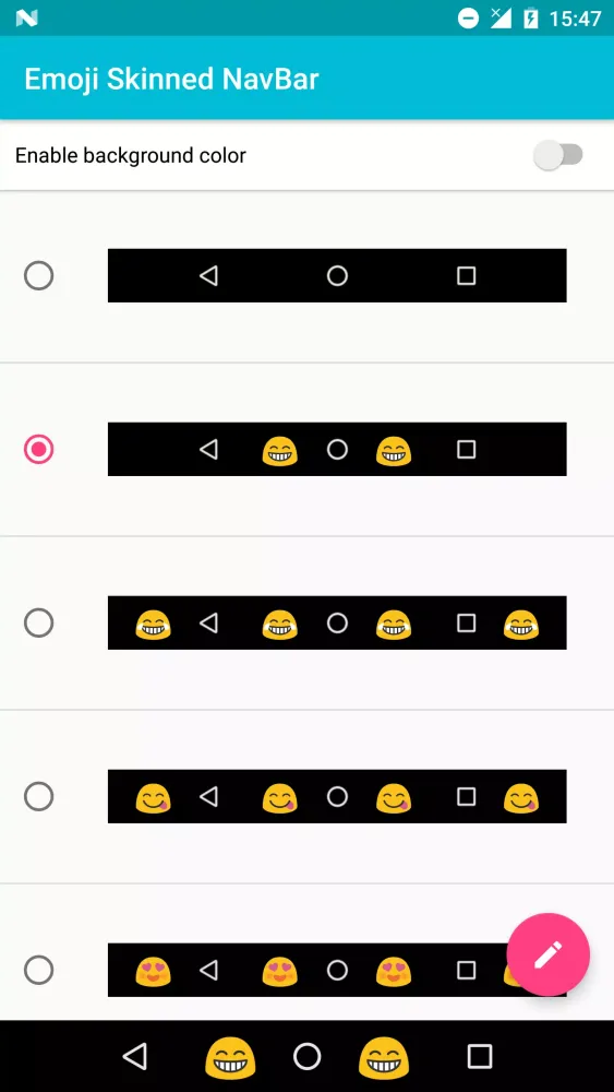 Capturas de pantalla de Emoji Color NavBar