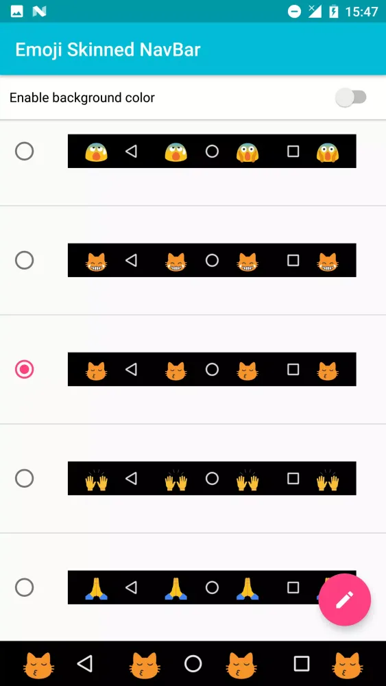 Capturas de pantalla de Emoji Color NavBar