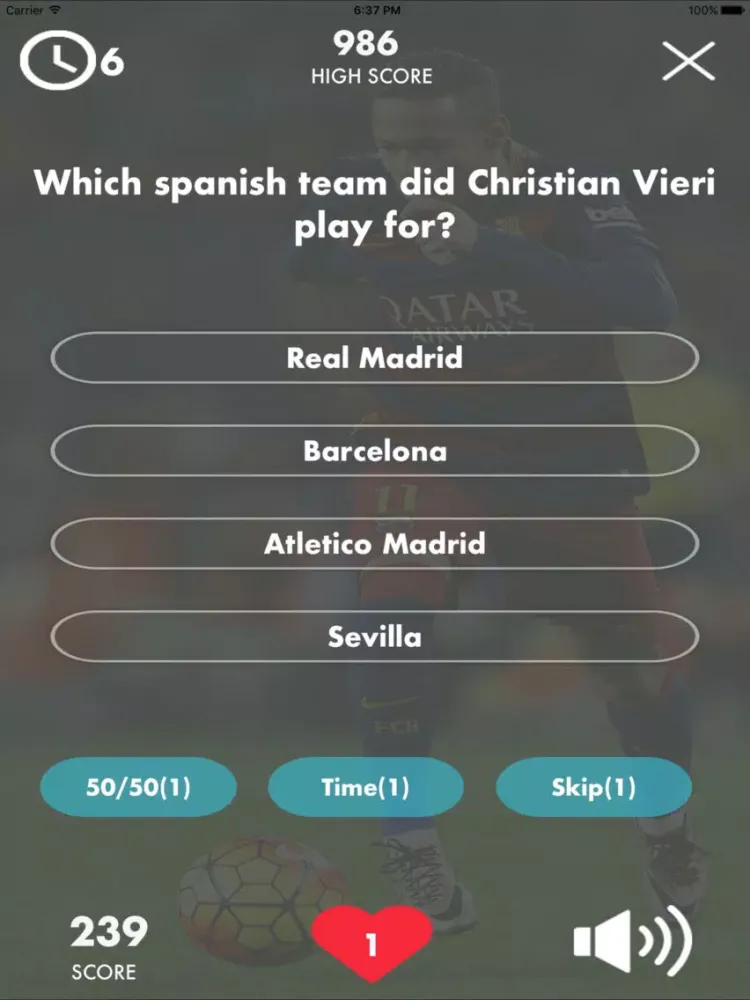 ภาพหน้าจอของ World Football Quiz iPad 