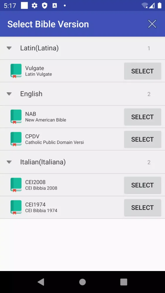 Latin English Vulgate Bible Screenshots
