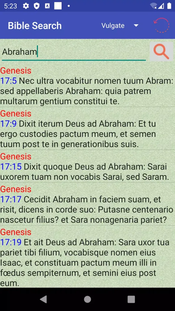Latin English Vulgate Bible Screenshots