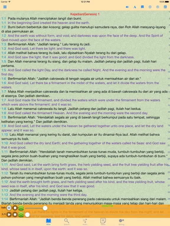 Скриншоты Alkitab Indonesian-English Bilingual Audio Bible iPad 