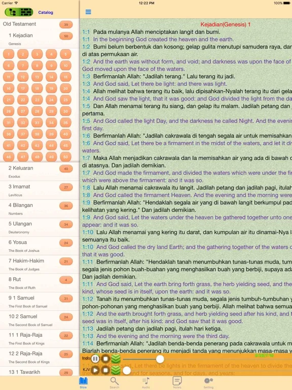 Скриншоты Alkitab Indonesian-English Bilingual Audio Bible iPad 