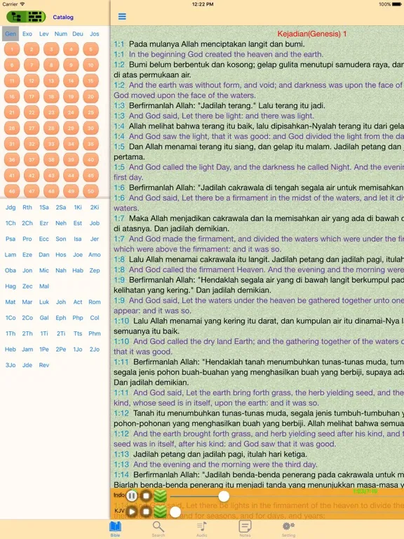 Скриншоты Alkitab Indonesian-English Bilingual Audio Bible iPad 