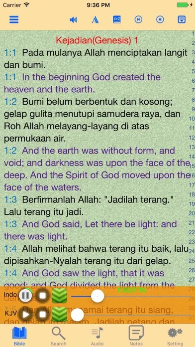 Скриншоты Alkitab Indonesian-English Bilingual Audio Bible
