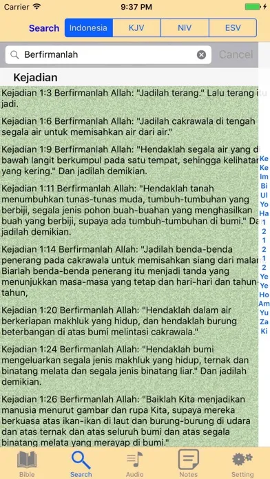 Скриншоты Alkitab Indonesian-English Bilingual Audio Bible