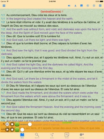 Capturas de pantalla de French English Audio Bible iPad 