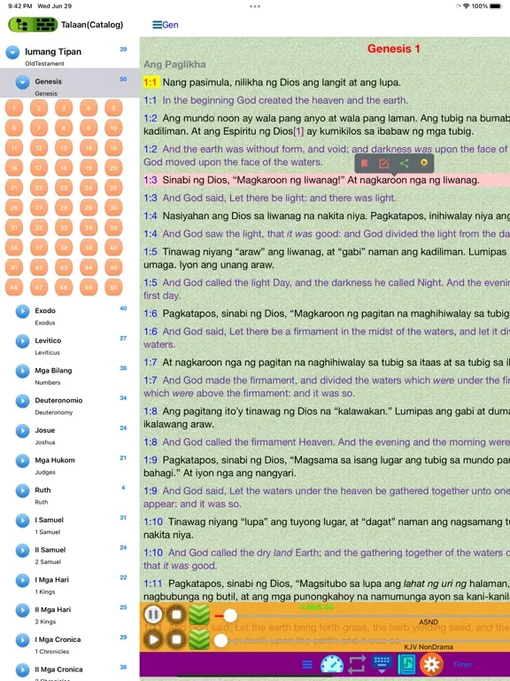 Filipino Tagalog-English Bible iPad  Screenshots