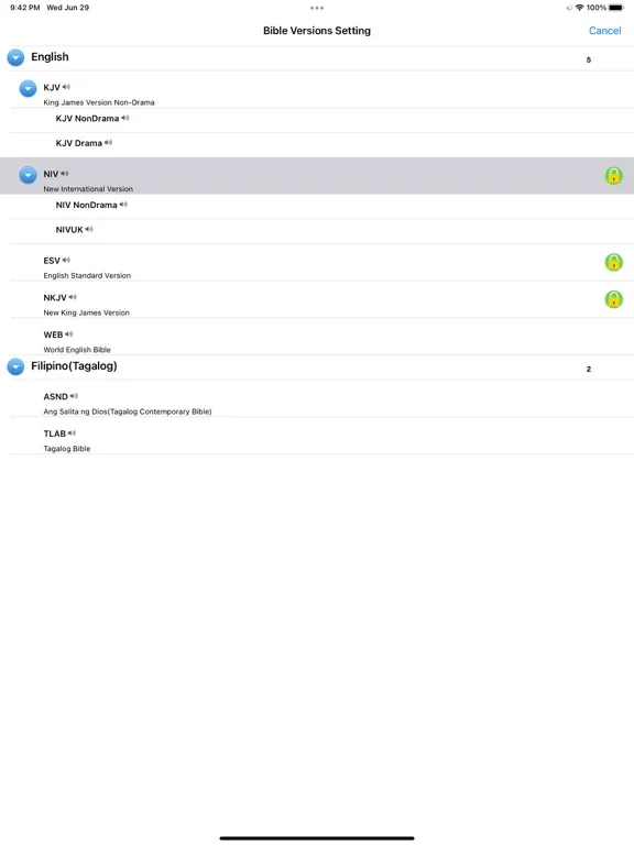 Filipino Tagalog-English Bible iPad  Screenshots