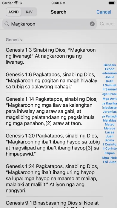 Filipino Tagalog-English Bible Screenshots