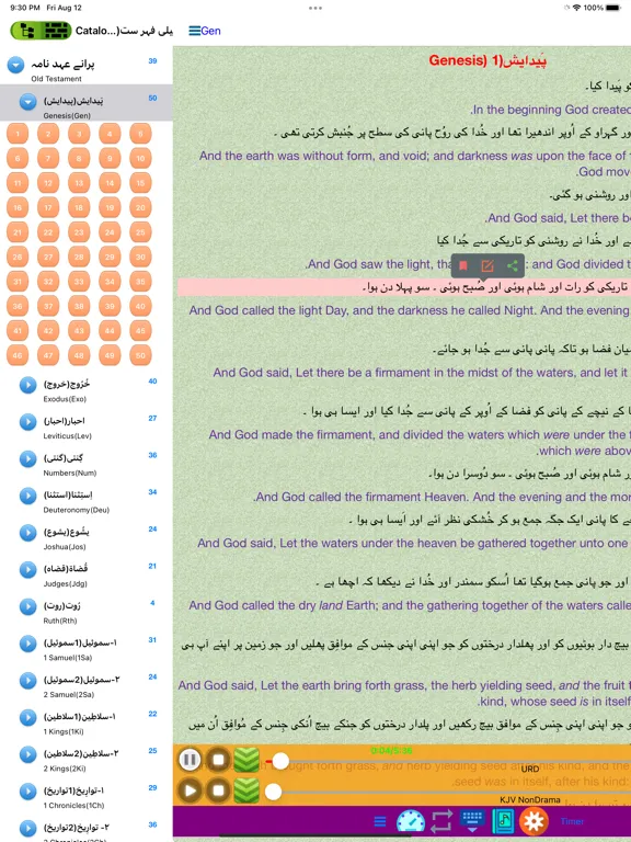 Urdu English Audio Holy Bible iPad  Ekran Görüntüleri