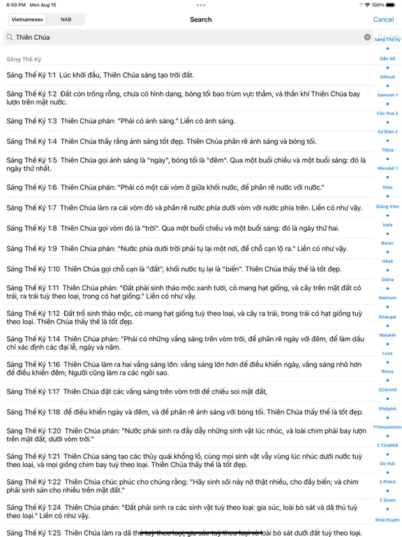 ภาพหน้าจอของ Catholic Vietnamese Holy Bible iPad 