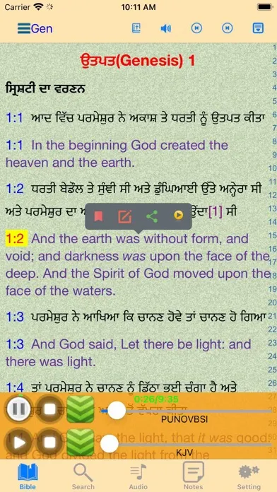 ภาพหน้าจอของ Punjabi English Audio Bible