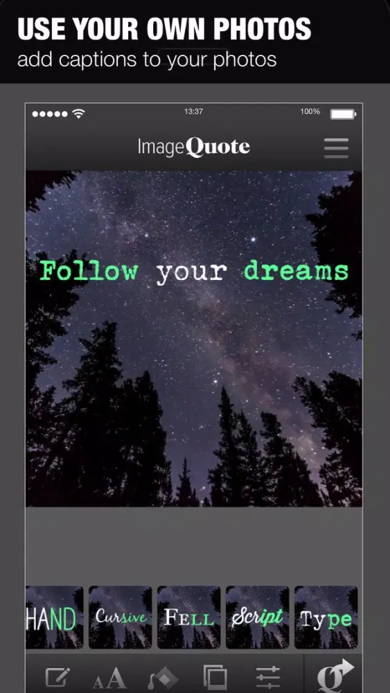ImageQuote Pro - add text captions to photos Ekran Görüntüleri