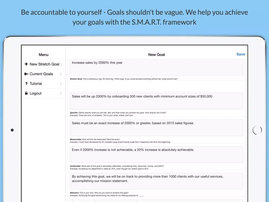 Stretch & Smart Goals: Scientifically Proven Effective Goal-Setting iPad  スクリーンショット