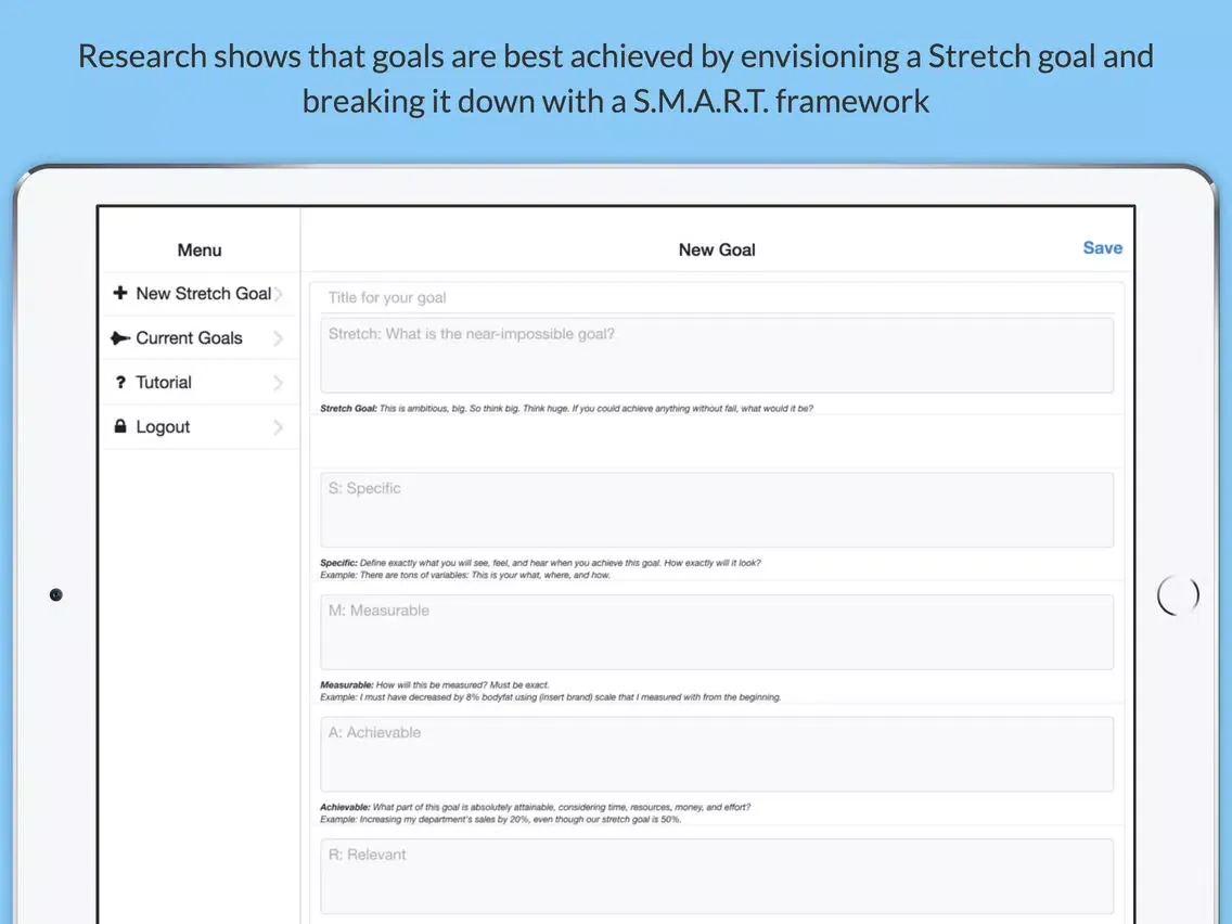 Stretch & Smart Goals: Scientifically Proven Effective Goal-Setting iPad  スクリーンショット