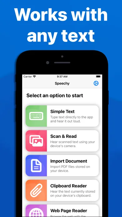 صور Speechy text to speech reader