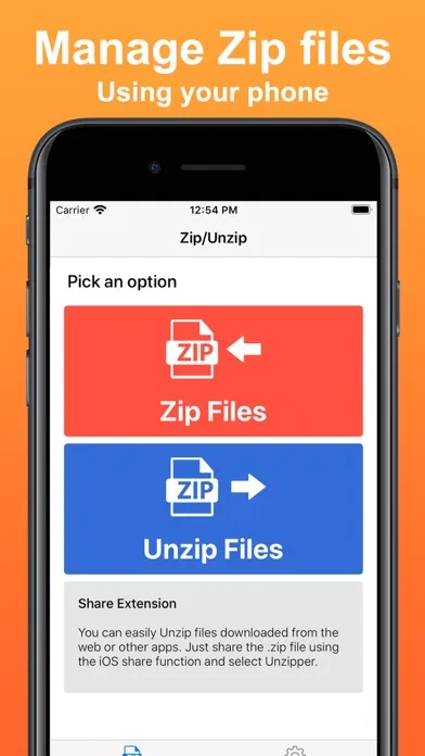 Capturas de tela do Unzipper: Zip and Unzip files