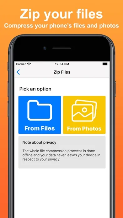 Capturas de tela do Unzipper: Zip and Unzip files